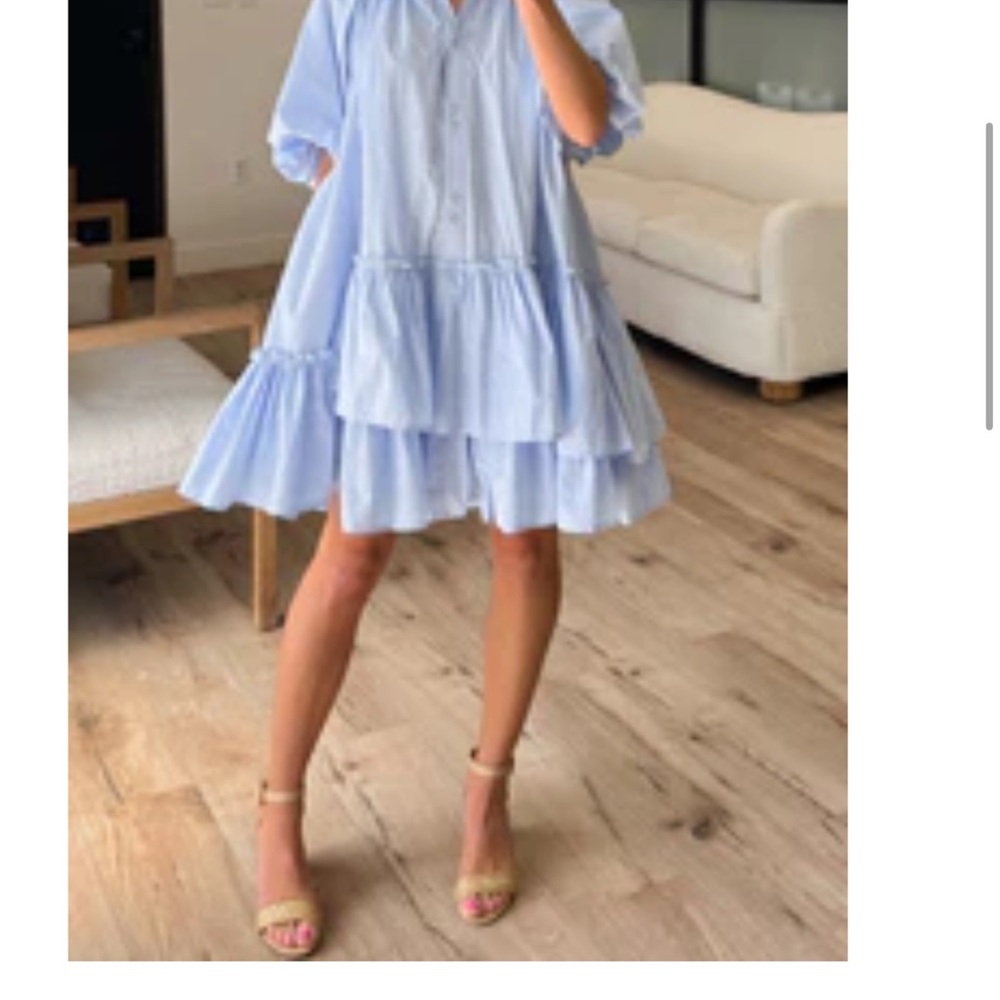 Light Blue Ruffled Mini Dress
